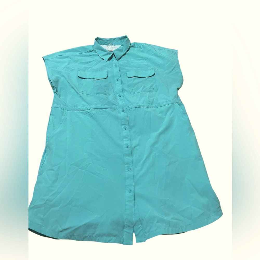 💙Wrangler Aqua Button-Up quick dry dress.